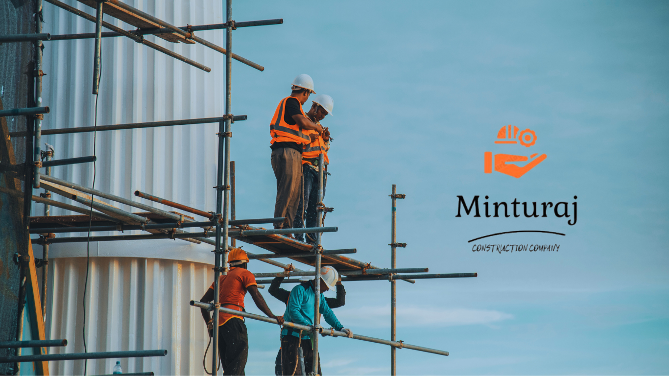 Construction worker with city background